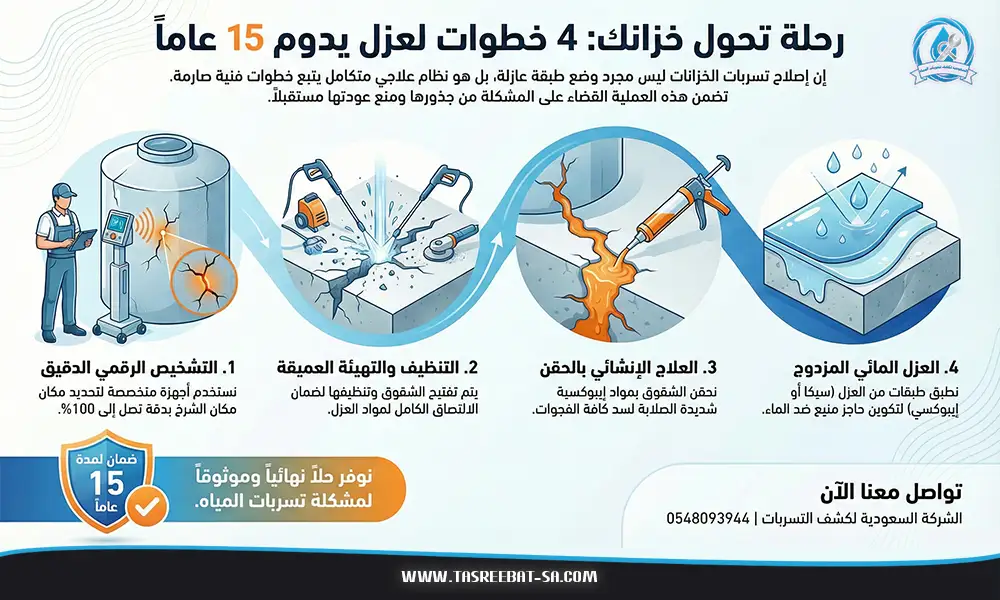 كشف تسربات الخزانات بمكة