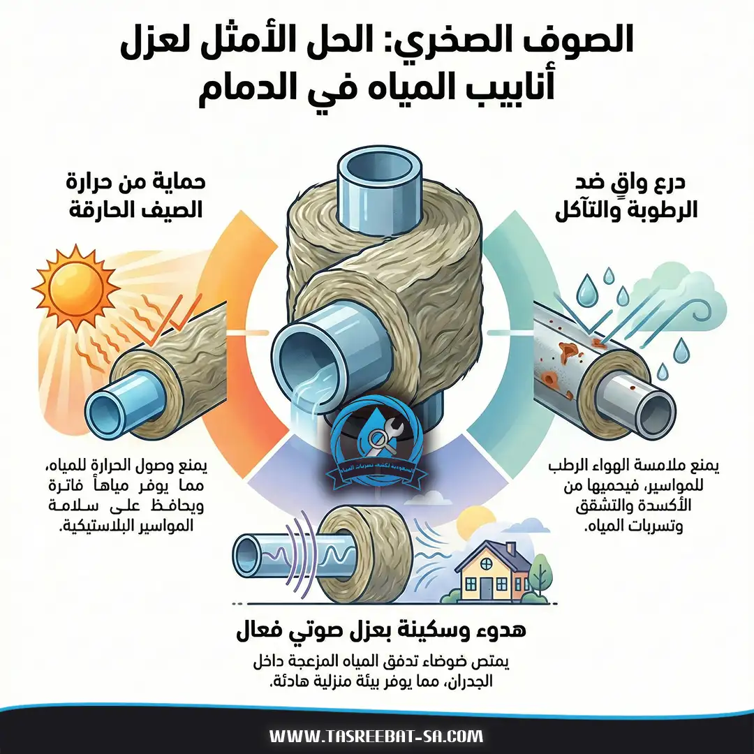 عزل المواسير بالصوف الصخري بالدمام