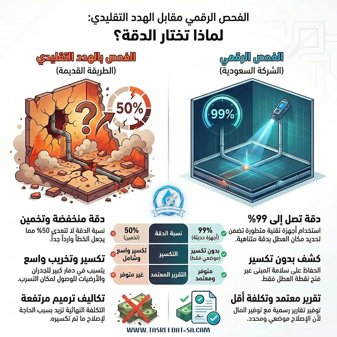 كشف تسربات المياه بالباحة